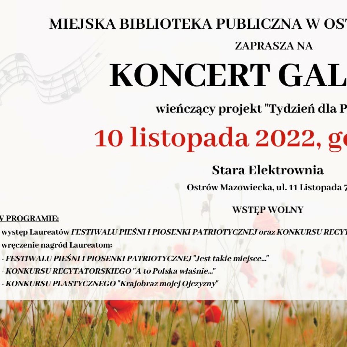 Dzisiaj Koncert Galowy W Ostrowi Mazowieckiej Aktualno ci OPI 